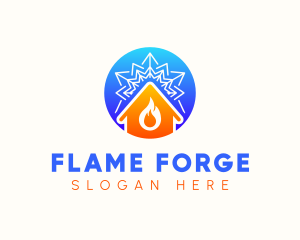 Snowflake Flame House logo design