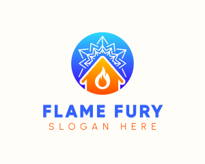 Snowflake Flame House logo design