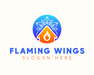 Snowflake Flame House logo design