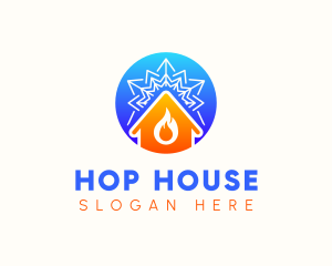 Snowflake Flame House logo design