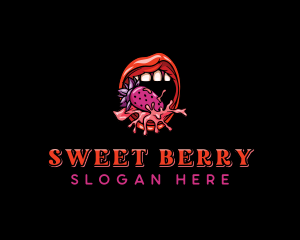 Strawberry Sexy Lips  logo design