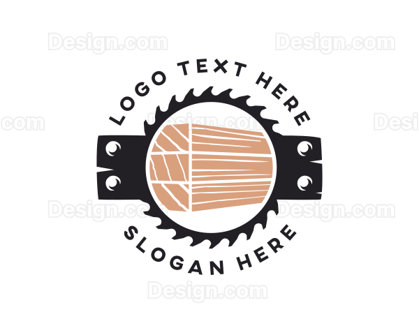 Circular Saw Wood Carpentry Logo