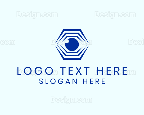 Hexagon Eye Optical Illusion Logo