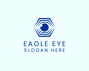 Hexagon Eye Optical Illusion logo design