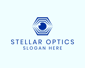 Hexagon Eye Optical Illusion logo design