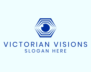 Hexagon Eye Optical Illusion logo design