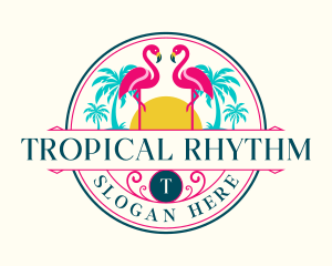 Tropical Island Flamingo logo