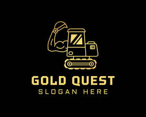 Gold Excavator Muscle logo design