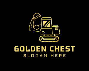 Gold Excavator Muscle logo design