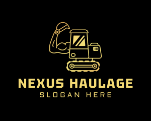 Gold Excavator Muscle logo design