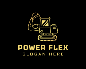 Gold Excavator Muscle logo