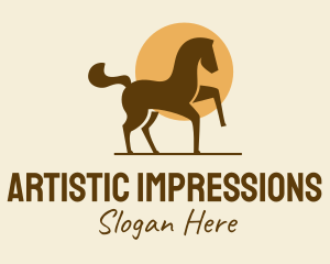 Equine Horse Sun logo design