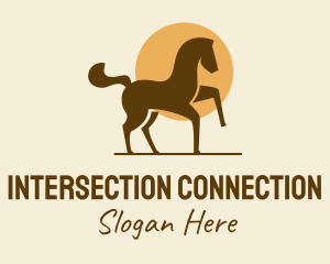 Equine Horse Sun logo design