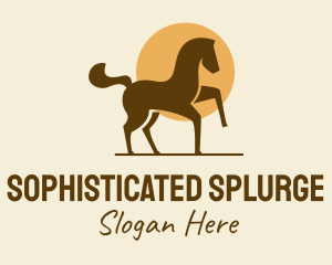 Equine Horse Sun logo design