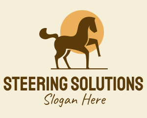 Equine Horse Sun logo design