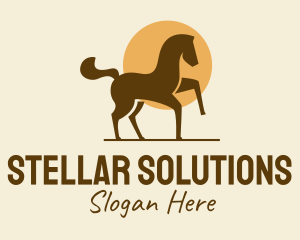 Equine Horse Sun logo design