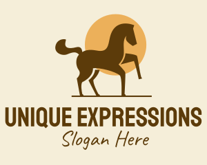 Equine Horse Sun logo design