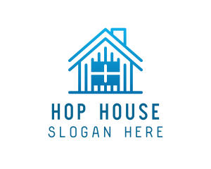 Blue House Architecture logo design