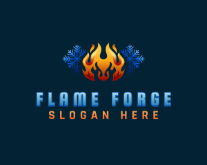 Fire Snowflake Conditioning logo design