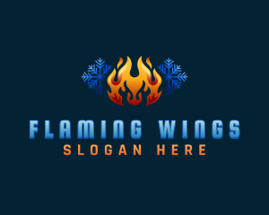 Fire Snowflake Conditioning logo design