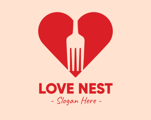 Fork Love Restaurant logo design