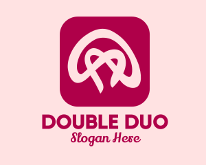 Double Heart Dating App  logo design