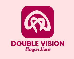 Double Heart Dating App  logo design