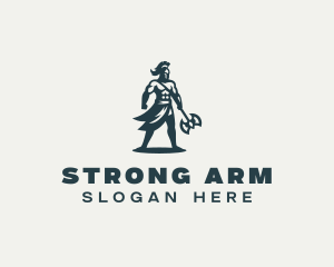 Strong Gladiator Warrior logo design