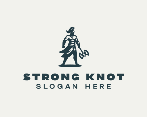 Strong Gladiator Warrior logo design