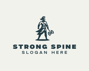 Strong Gladiator Warrior logo design