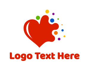 Heart - Colorful Splash Heart logo design