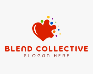 Colorful Splash Heart logo