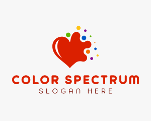 Colorful Splash Heart logo design