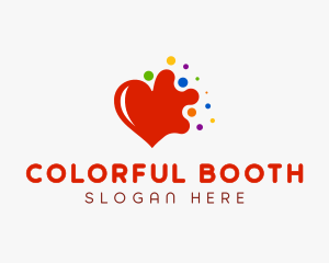 Colorful Splash Heart logo design