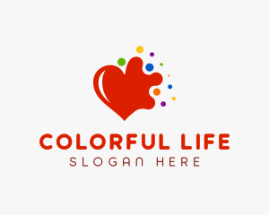 Colorful Splash Heart logo design