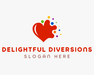 Colorful Splash Heart logo design