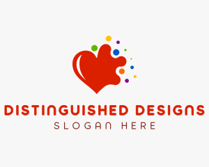 Colorful Splash Heart logo