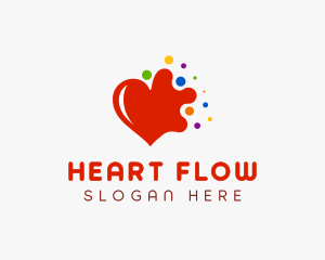 Colorful Splash Heart logo