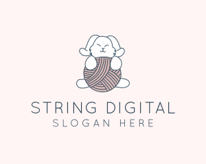 Rabbit Knit Yarn  logo design