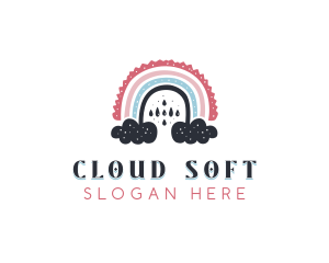 Rainy Cloud Boho Rainbow logo design