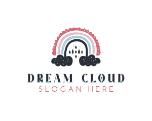 Rainy Cloud Boho Rainbow logo design