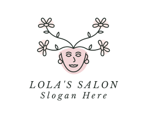 Flower Woman Face Salon logo design