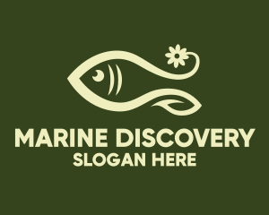 Floral Marine Fish logo design