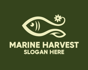 Floral Marine Fish logo design