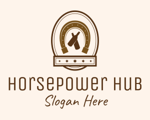 Horseshoe Bottle Badge logo design