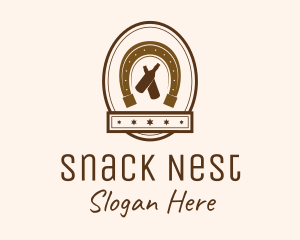 Horseshoe Bottle Badge logo design