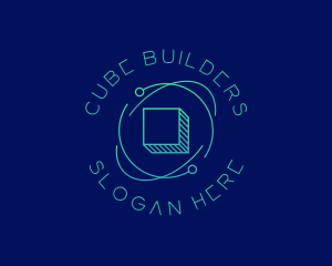 Cyber Technology Cube logo design