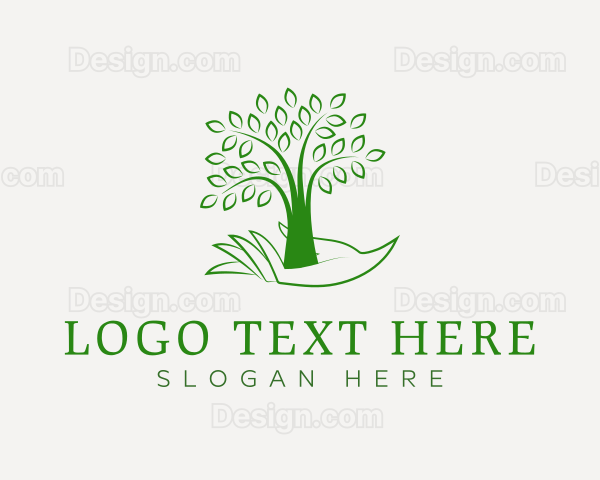 Tree Planting Nature Hand Logo