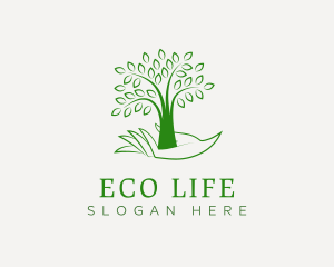 Tree Planting Nature Hand logo design