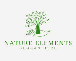 Tree Planting Nature Hand logo design